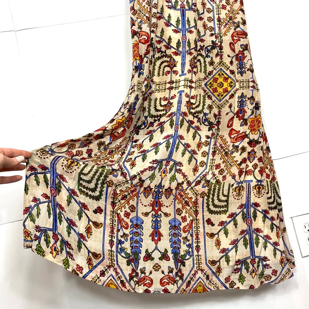 Vineet Bahl Anthropologie Valerie Embroidered Maxi Dress 10 Floral Boho Batik - Picture 10 of 16